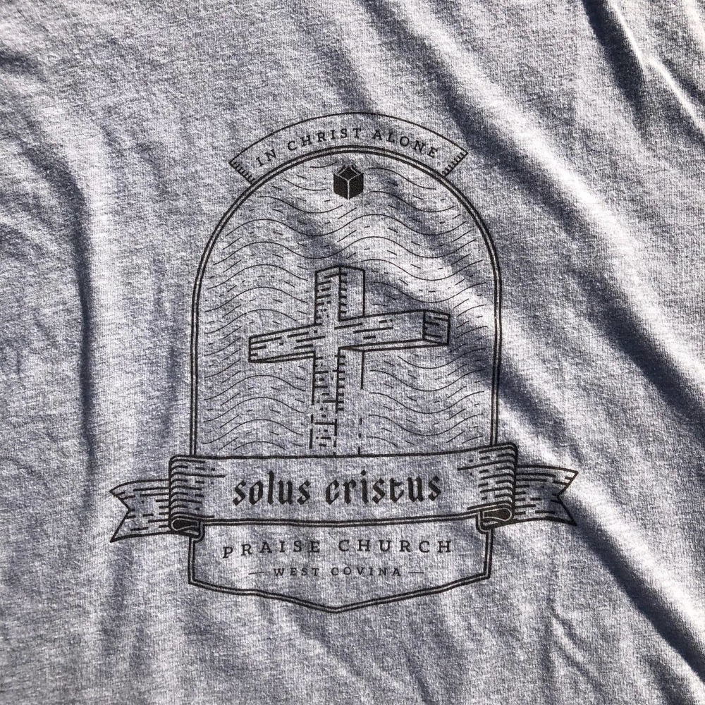 American Apparel Solus Cristus Praise Church T Shirt Large